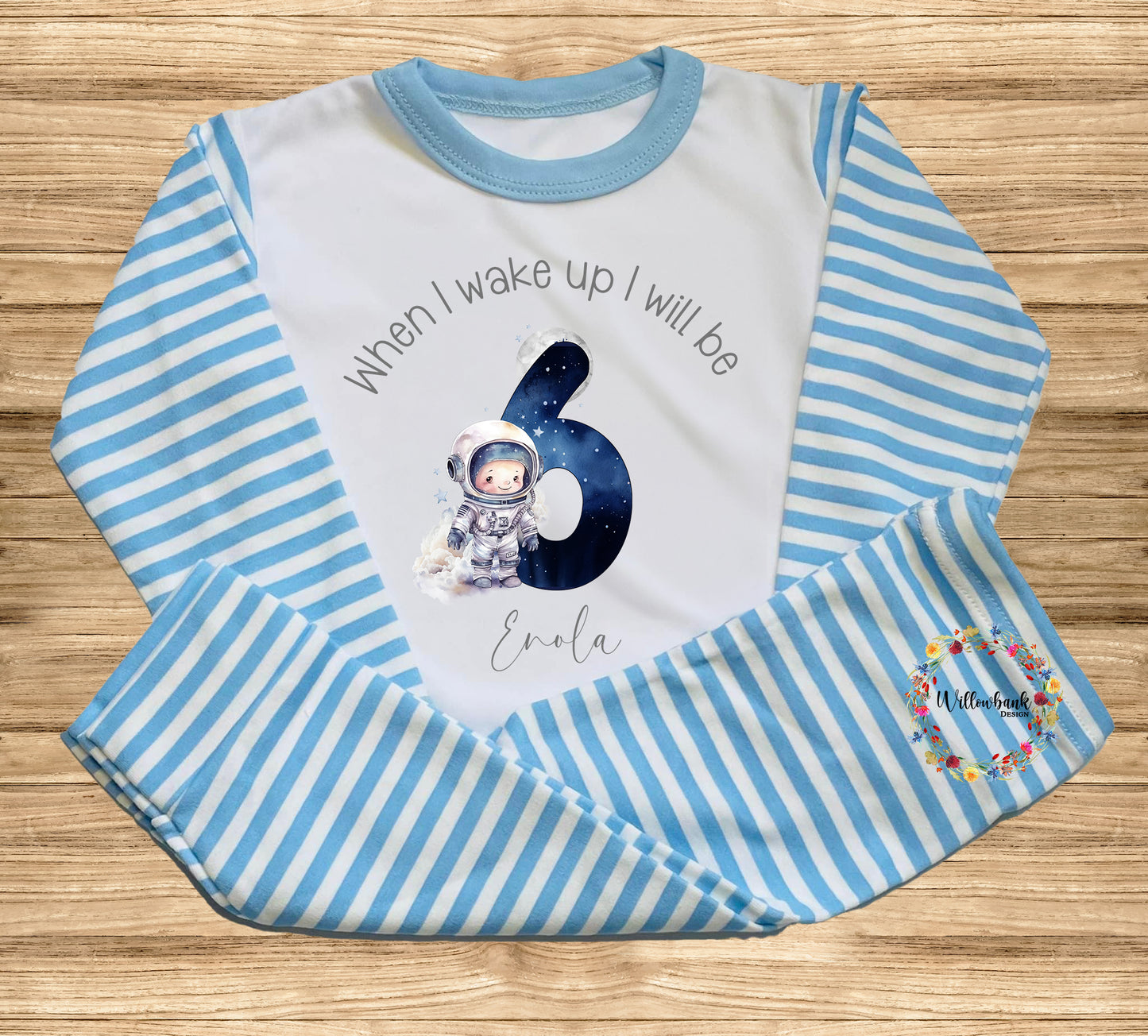 When I Wake Up I Will Be - Personalised Astronaut Birthday Pyjamas