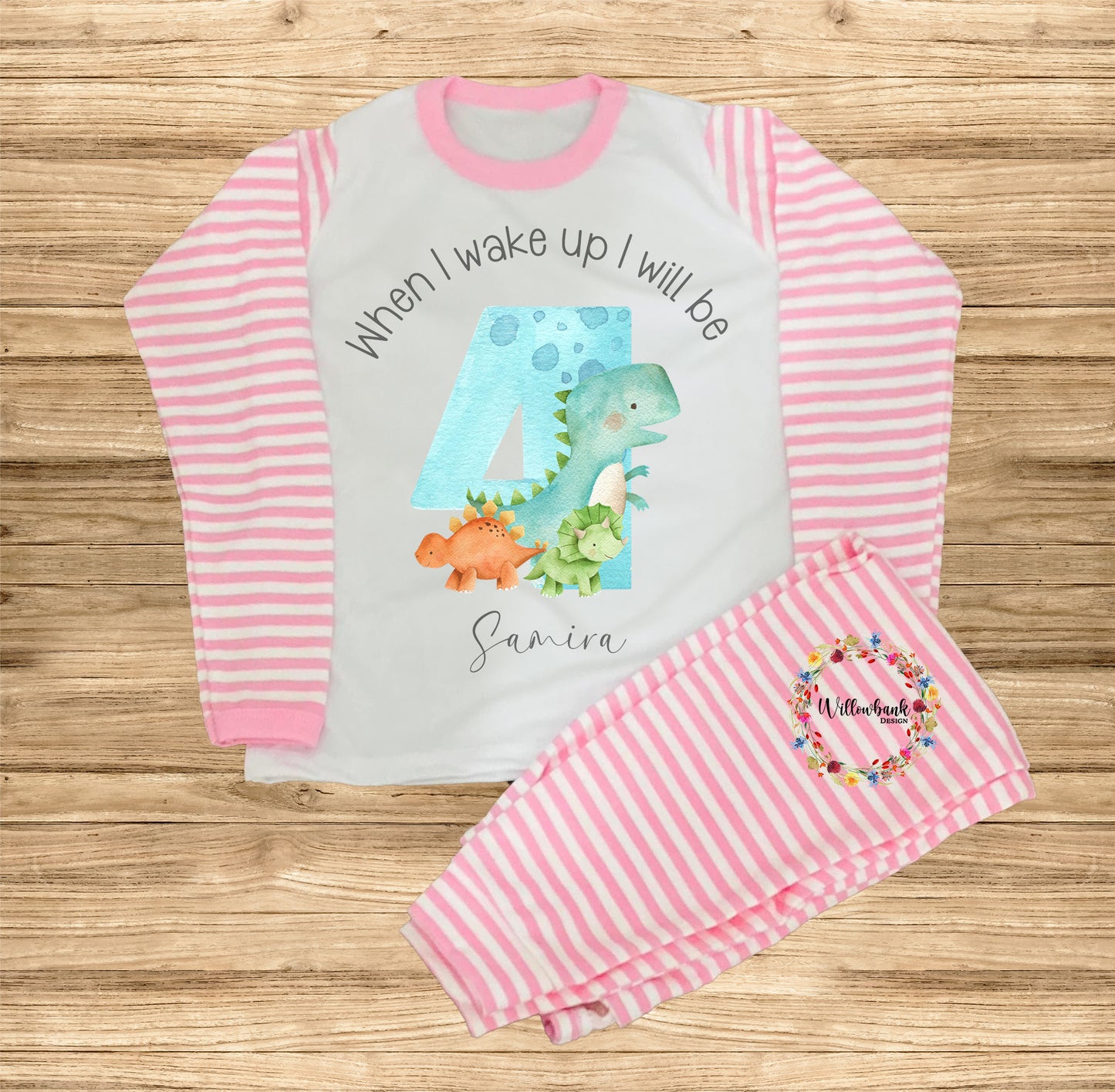 When I Wake Up I Will Be - Personalised Dinosaur Birthday Pyjamas