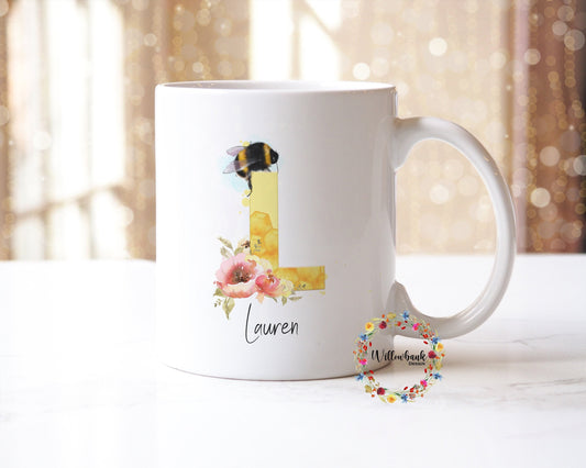 Bee Initial Mug
