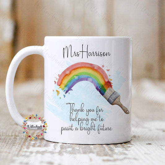 Personalised Thank You Rainbow 11oz Mug