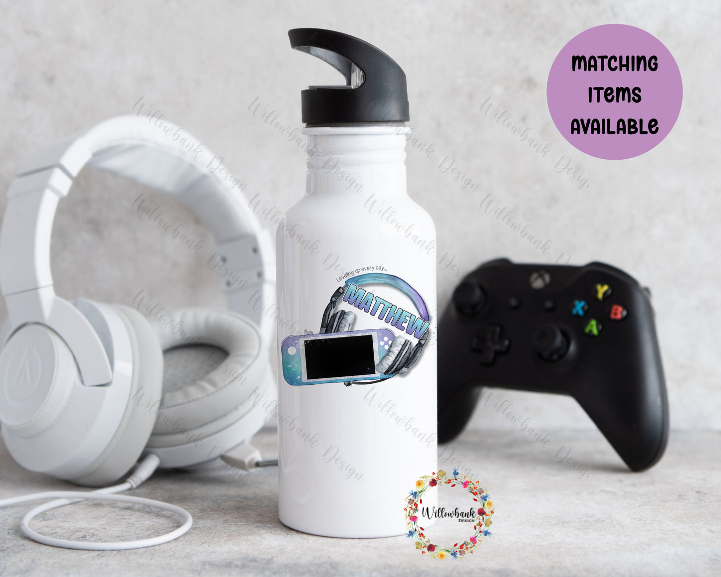 Personalised Matching Gaming Insulated School Lunch Bag And Bottle