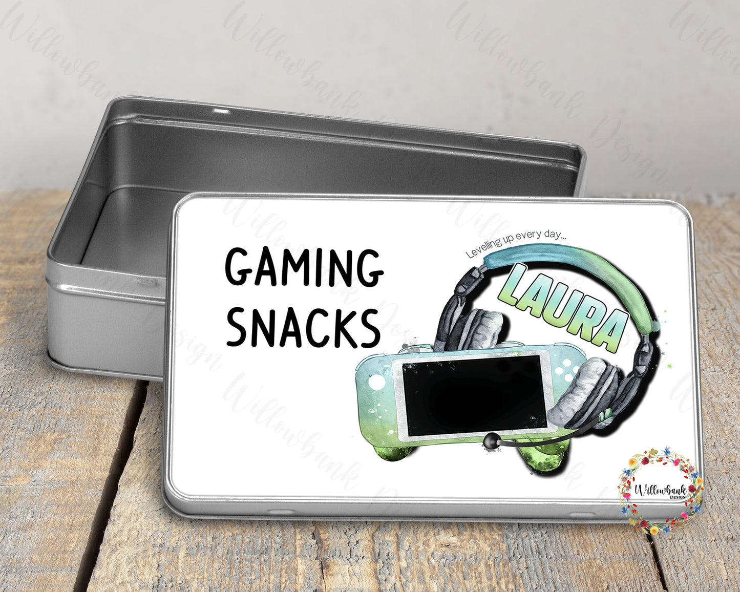 Personalised Gaming Snacks Tin