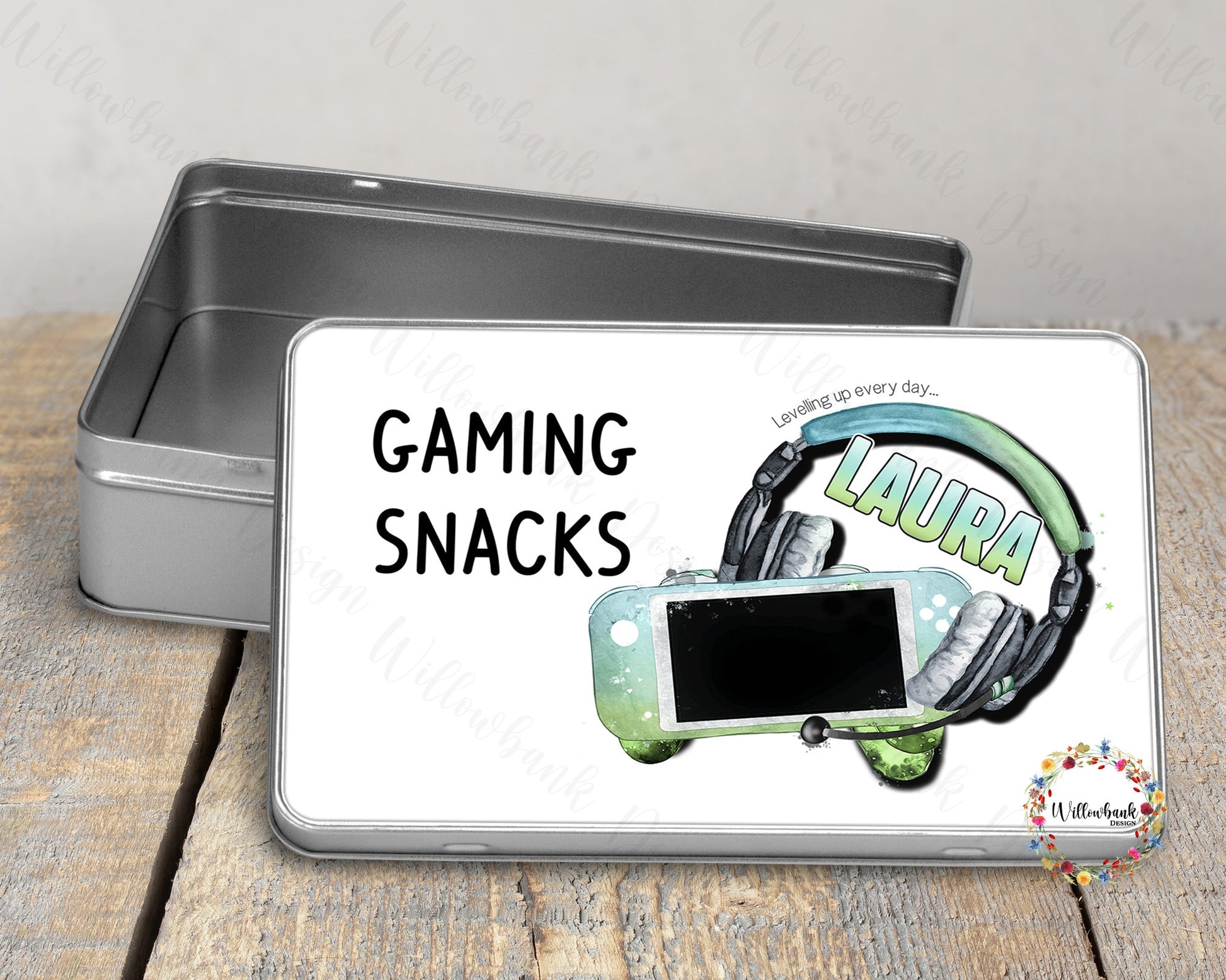 Personalised Gaming Snacks Tin