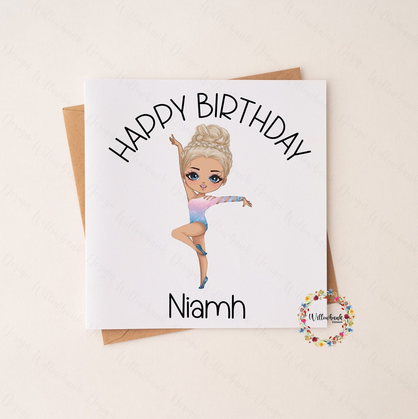 Personalised Gymnastics Dancer Birthday Card