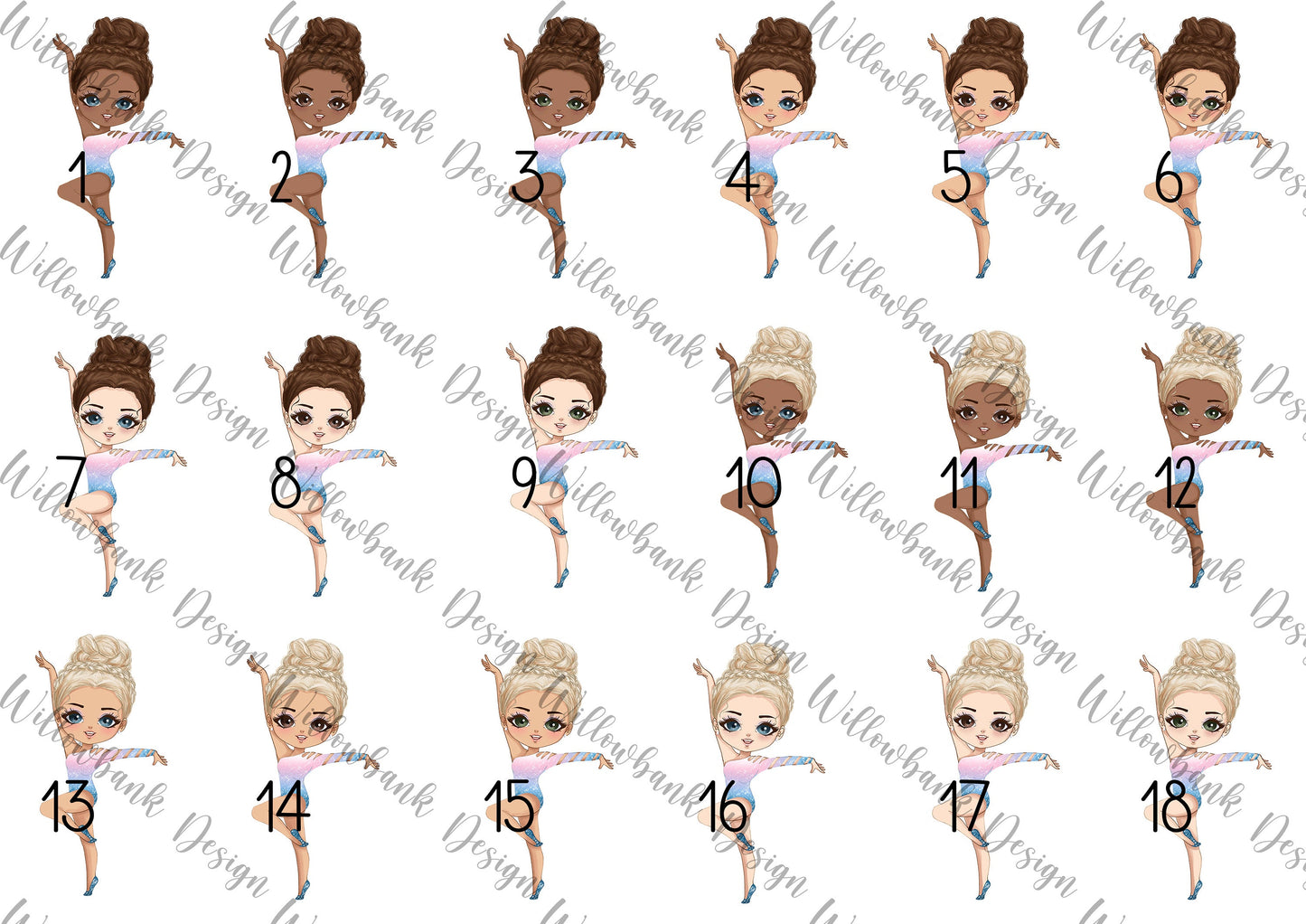 Personalised Gymnastics Dancer Birthday Card