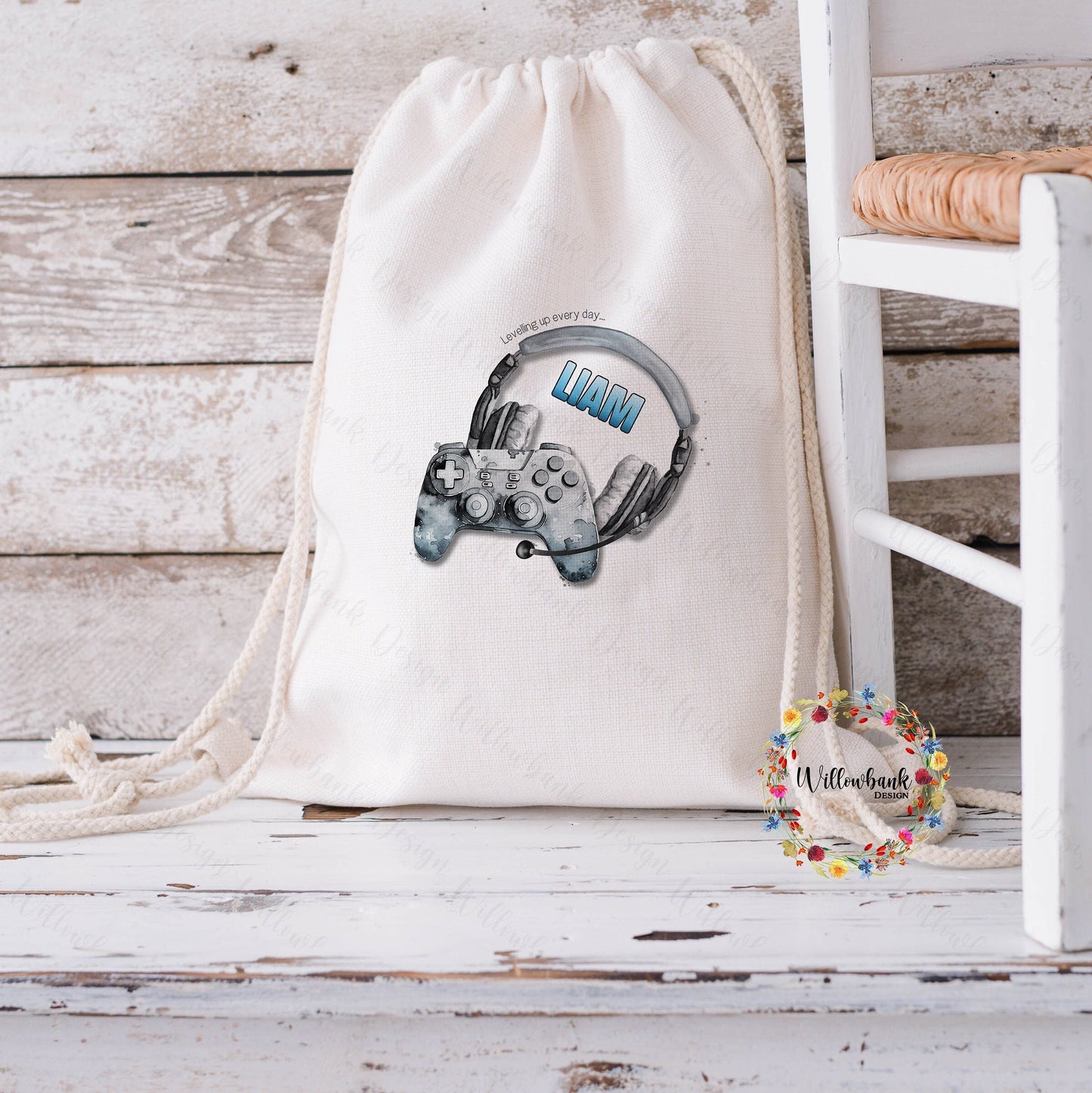 Personalised Matching Gaming Bag & Water Bottle