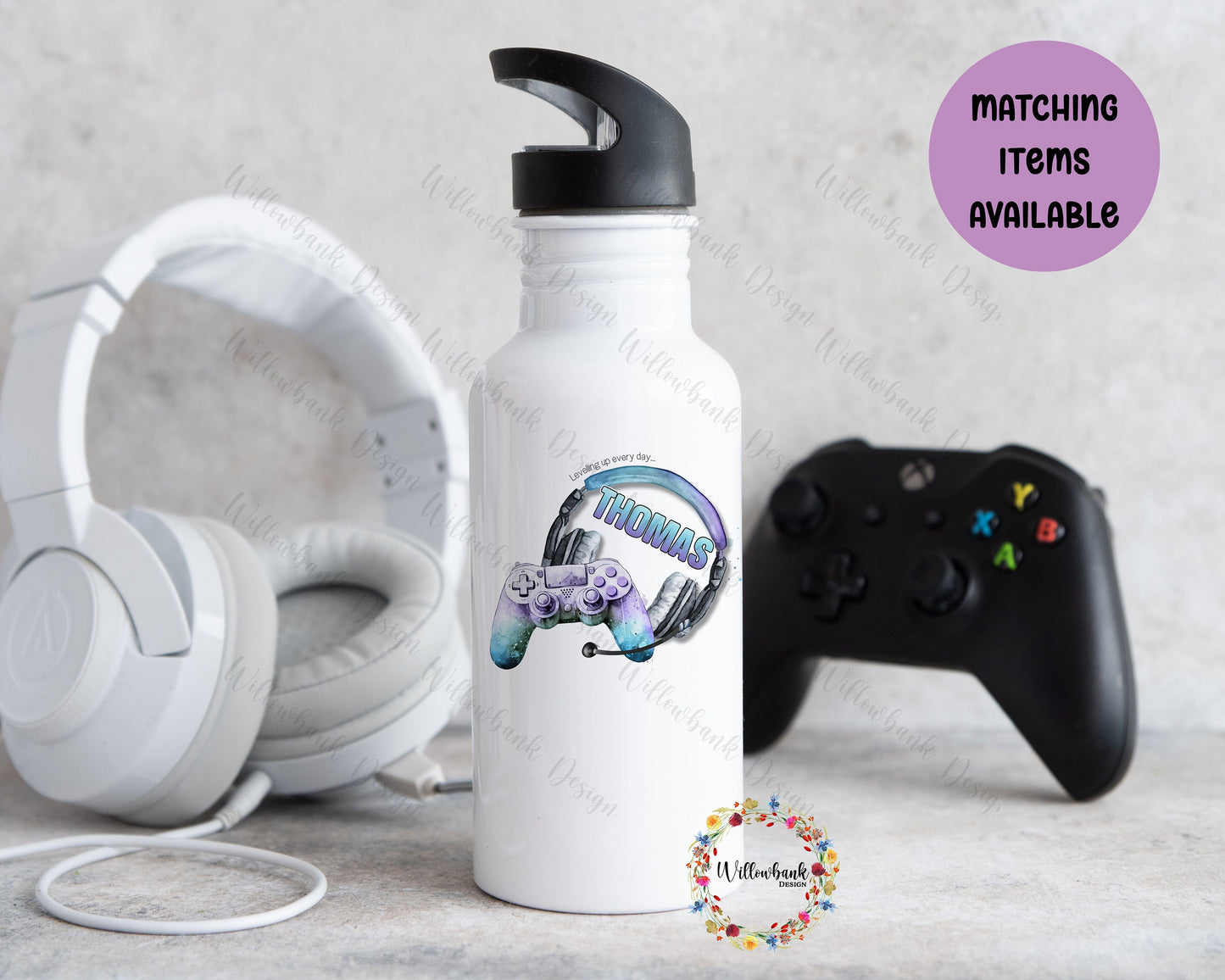 Personalised Matching Gaming Insulated School Lunch Bag And Bottle