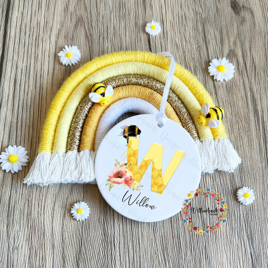 Personalised Bee Acrylic Hanging Decoration