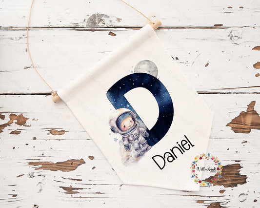 Personalised Astronaut Linen Hanging Decoration