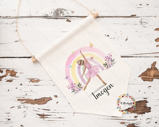 Personalised Ballerina Linen Hanging Decoration
