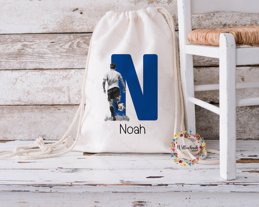 Personalised Football Drawstring Bag