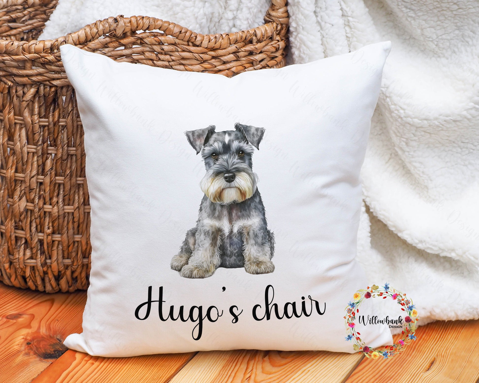 Personalised Miniature Schnauzer Cushion