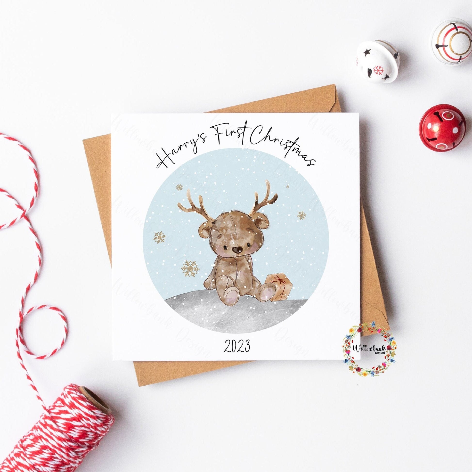 Personalised Baby's First Christmas Card