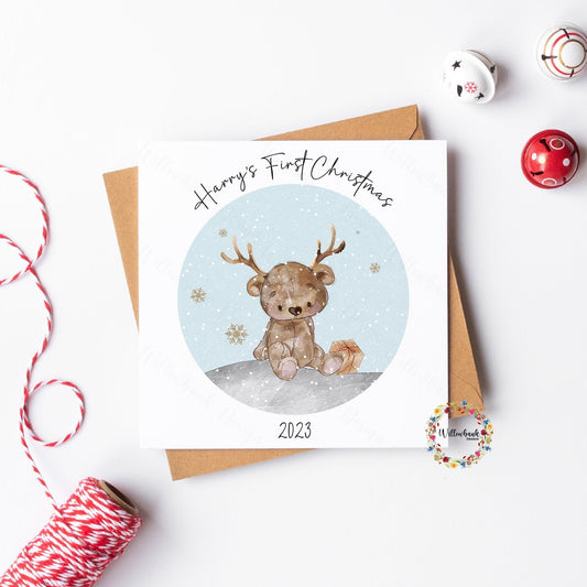 Personalised Baby's First Christmas Card