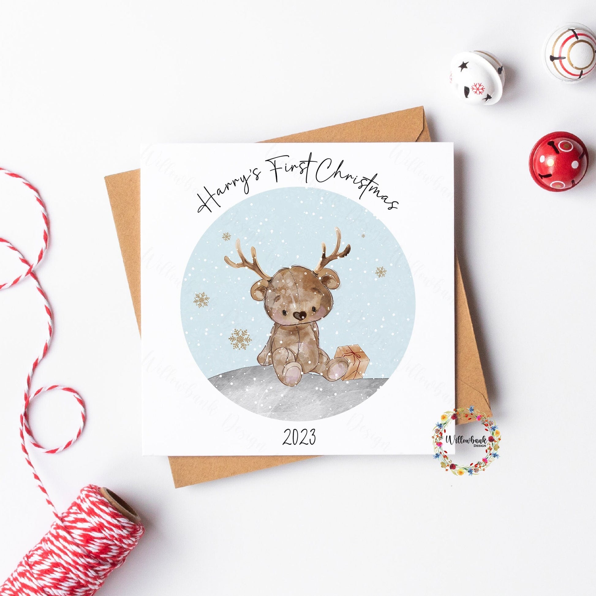 Personalised Baby's First Christmas Card
