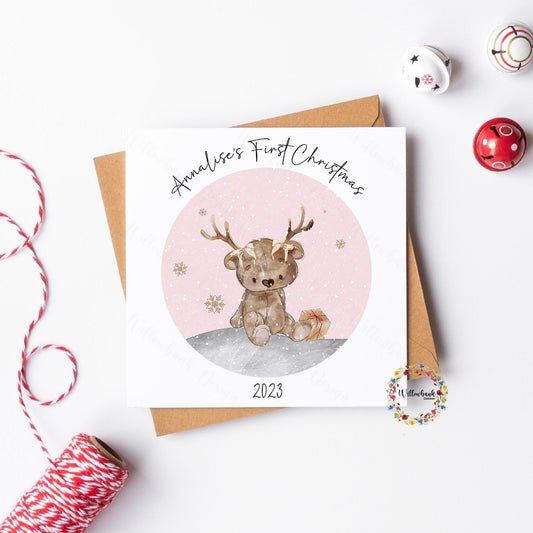 Personalised Baby's First Christmas Card