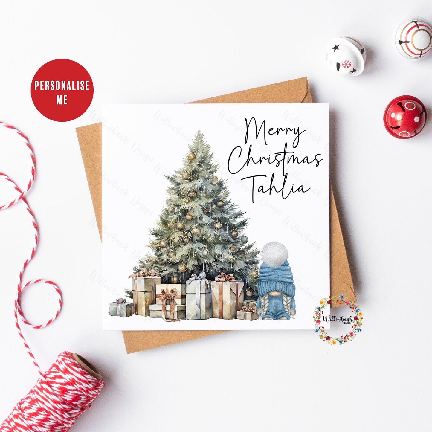 Personalised Christmas Gonk Card