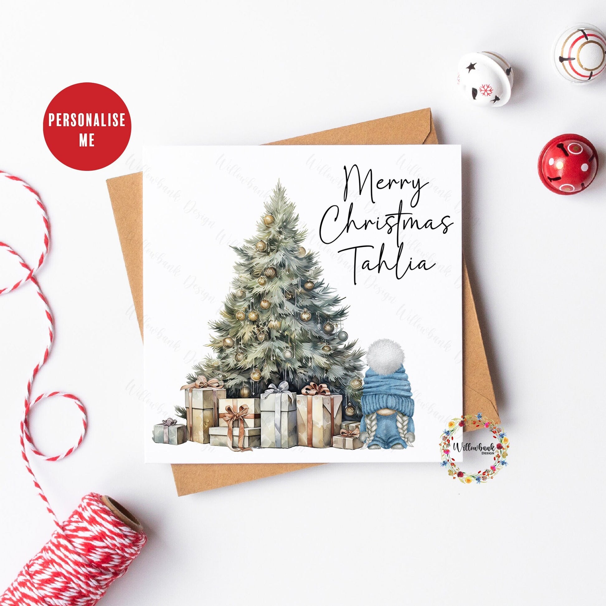 Personalised Christmas Gonk Card