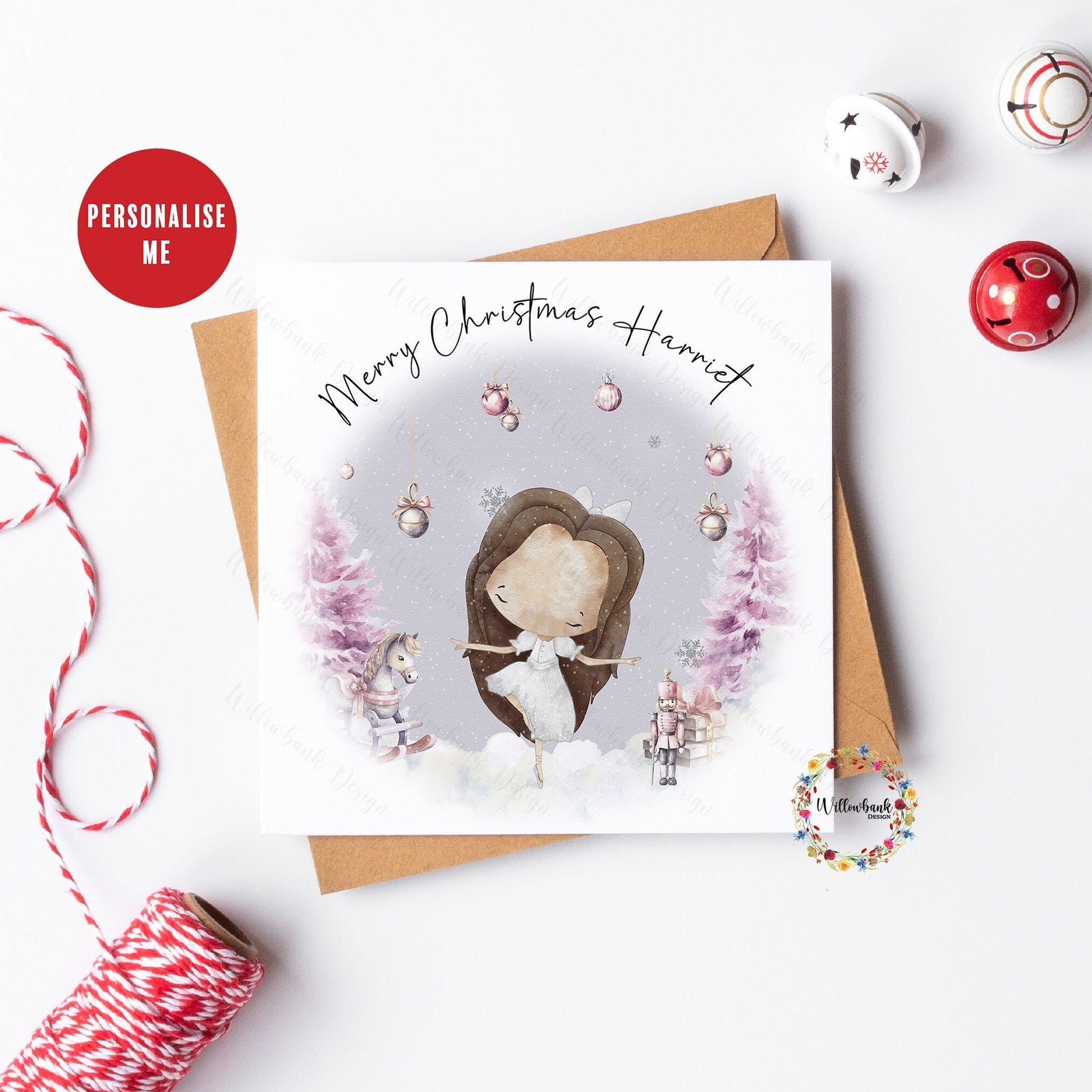Personalised Nutracker Clara Christmas Card
