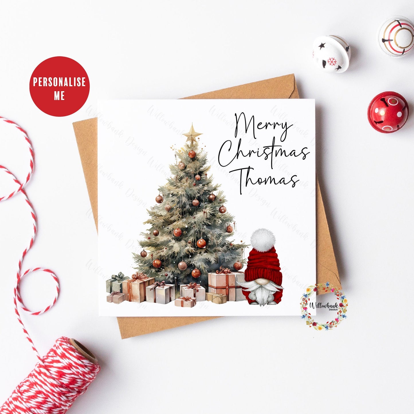 Personalised Christmas Gonk Card