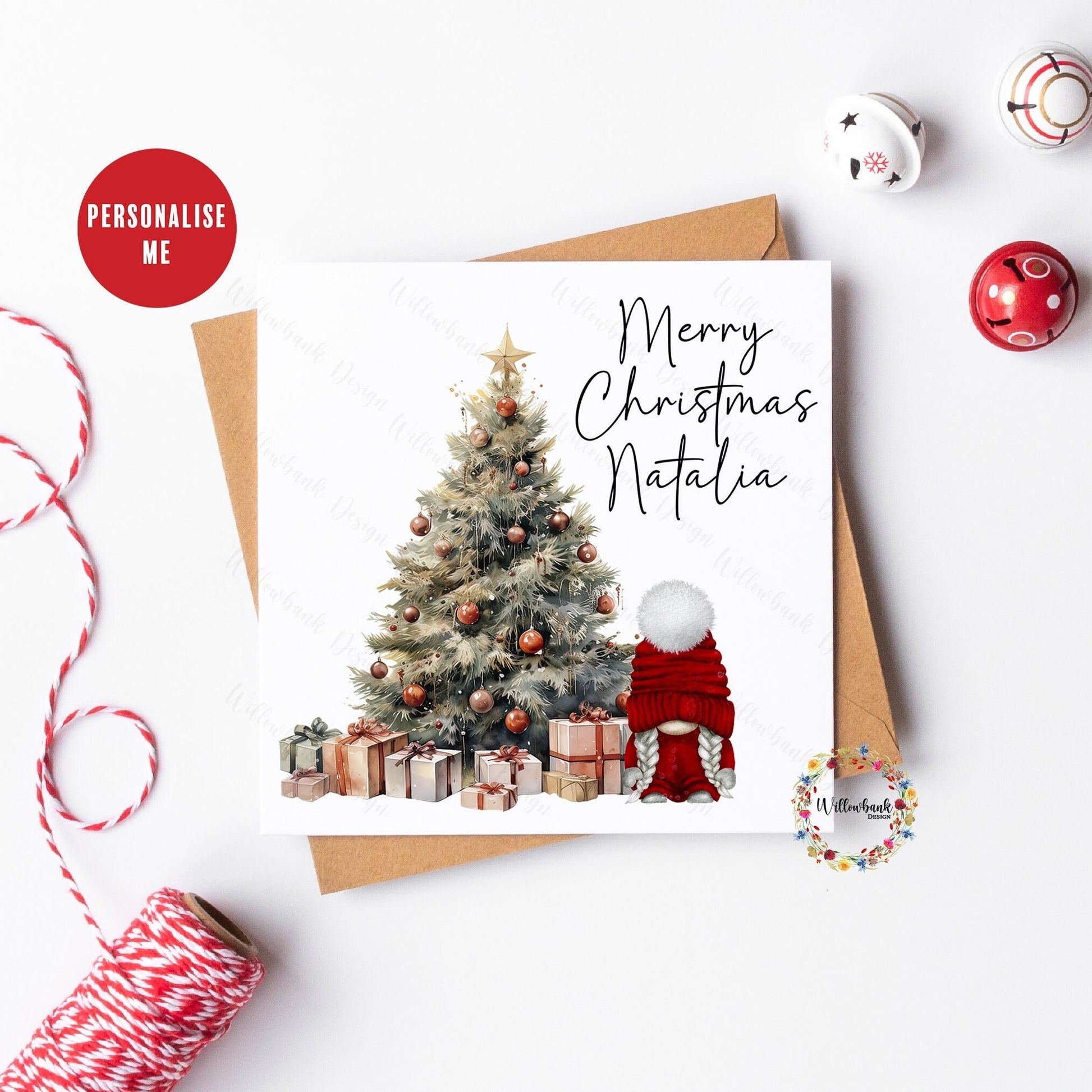 Personalised Christmas Gonk Card