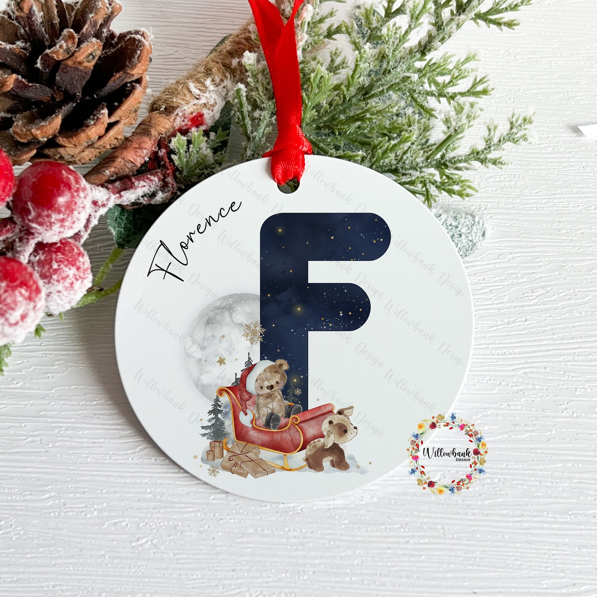 Personalised Santa's Sleigh Christmas Tree Decoration