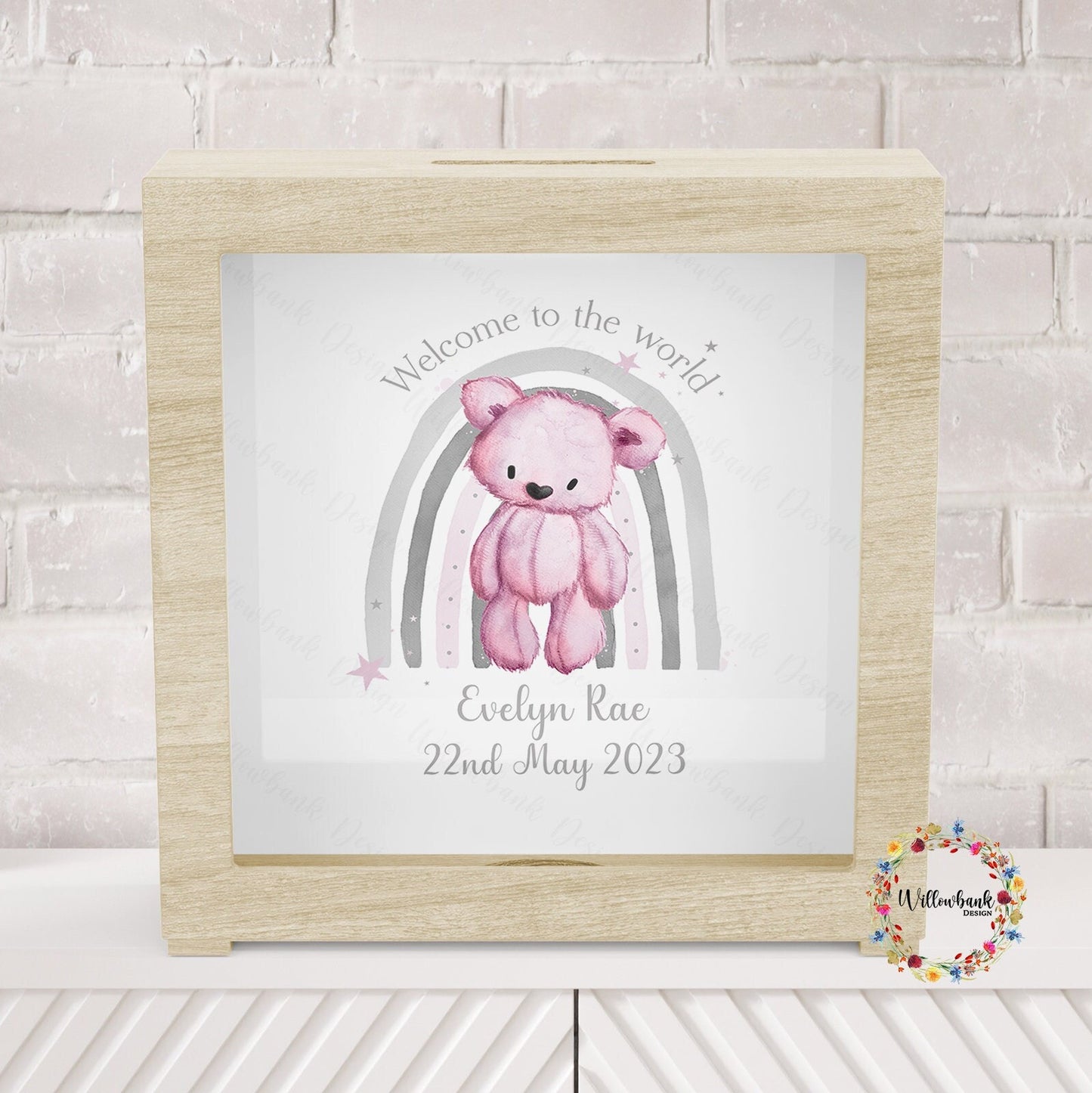 Personalised Welcome To The World Money Box