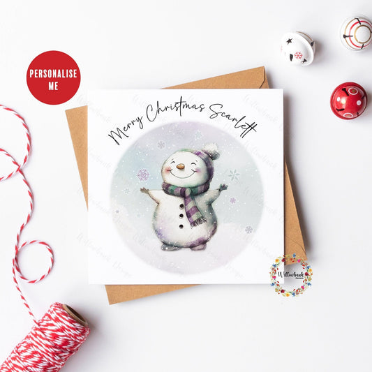 Personalised Santa's Sleigh Christmas Bear Card