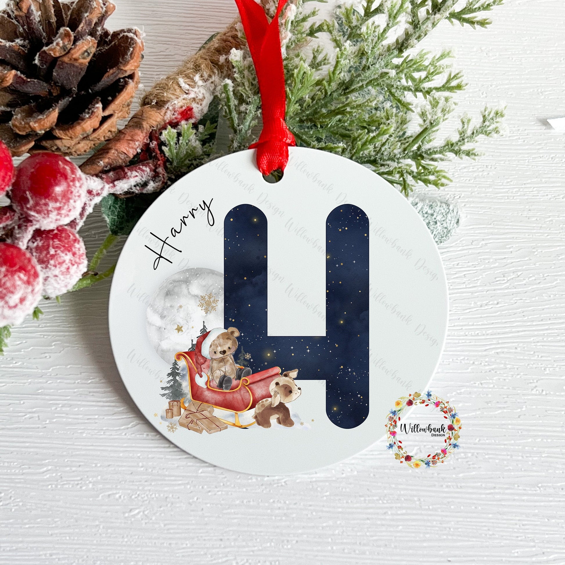 Personalised Santa's Sleigh Christmas Tree Decoration