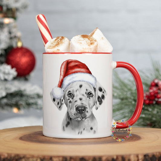 Personalised Sketchy Dalmation Christmas 11oz Mug