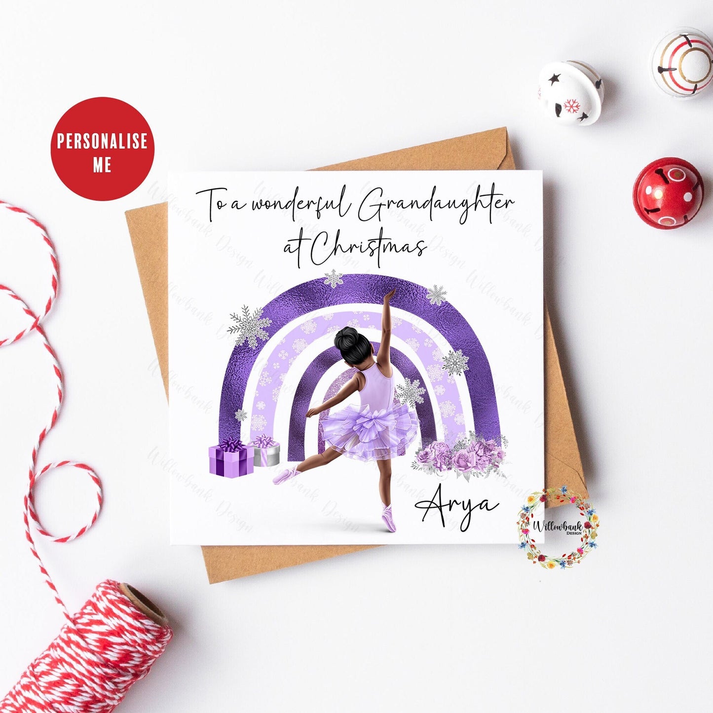 Personalised Ballerina Christmas Card