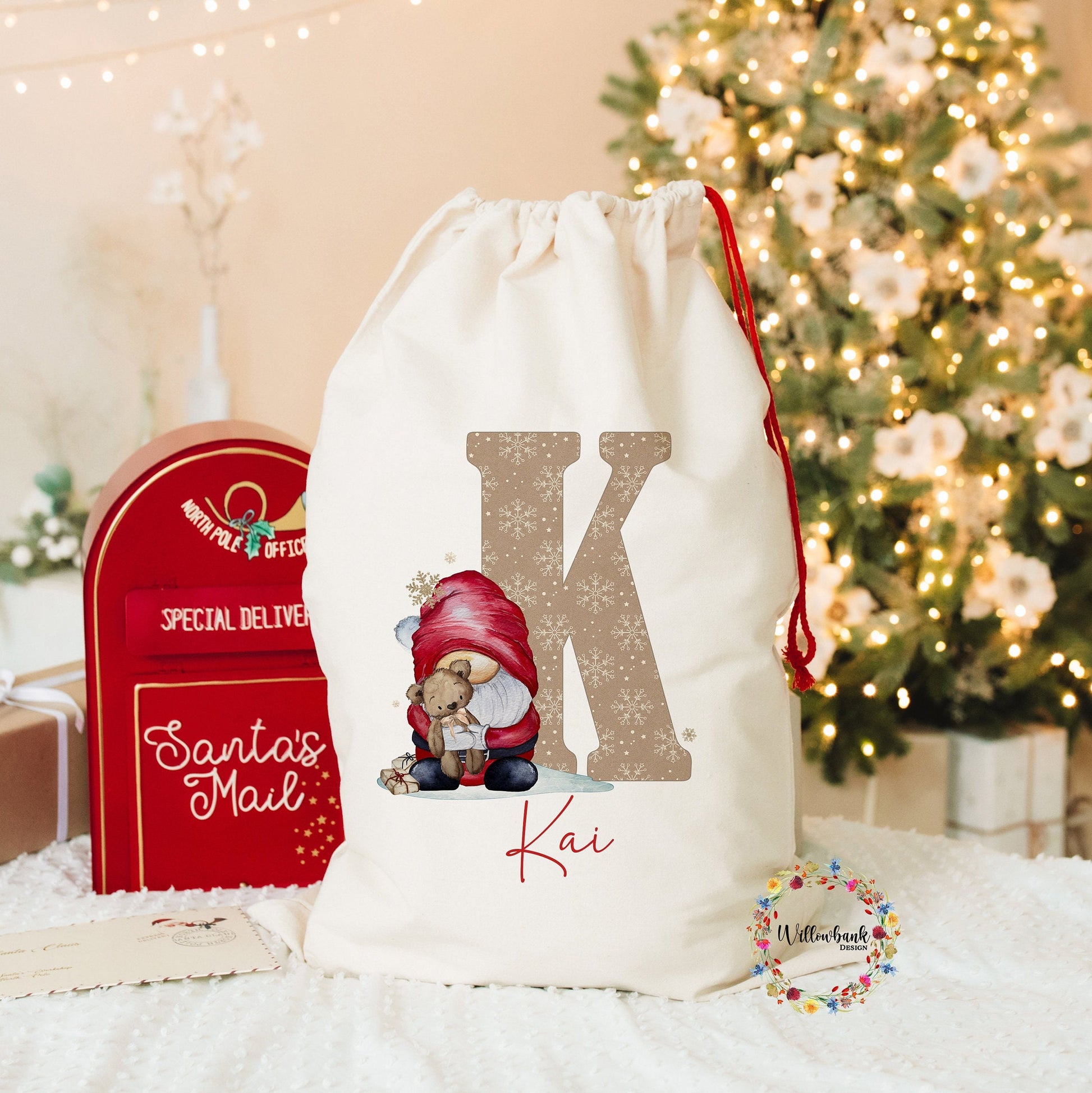 Personalised Santa Claus Gonk Christmas Sack