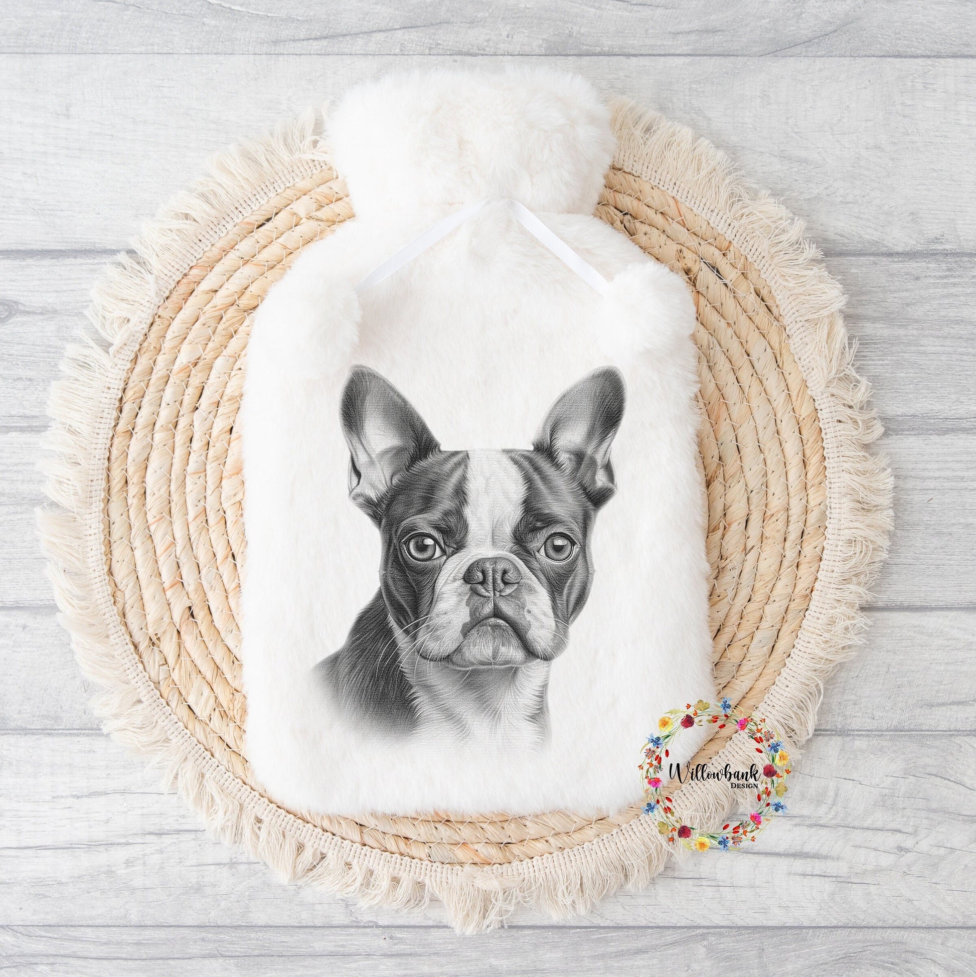 Personalised Boston Terrier Hot Water Bottle