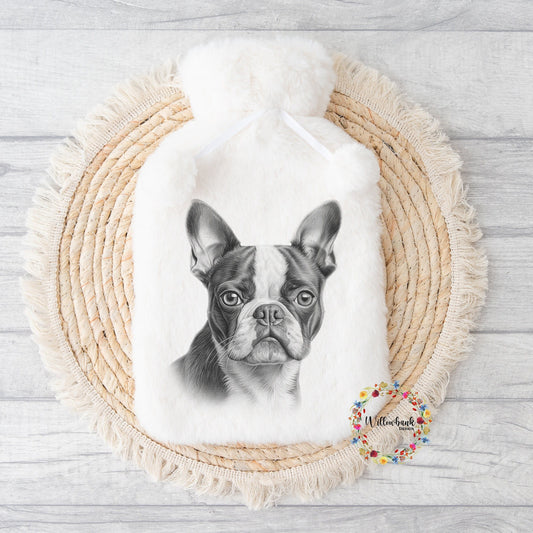 Personalised Boston Terrier Hot Water Bottle