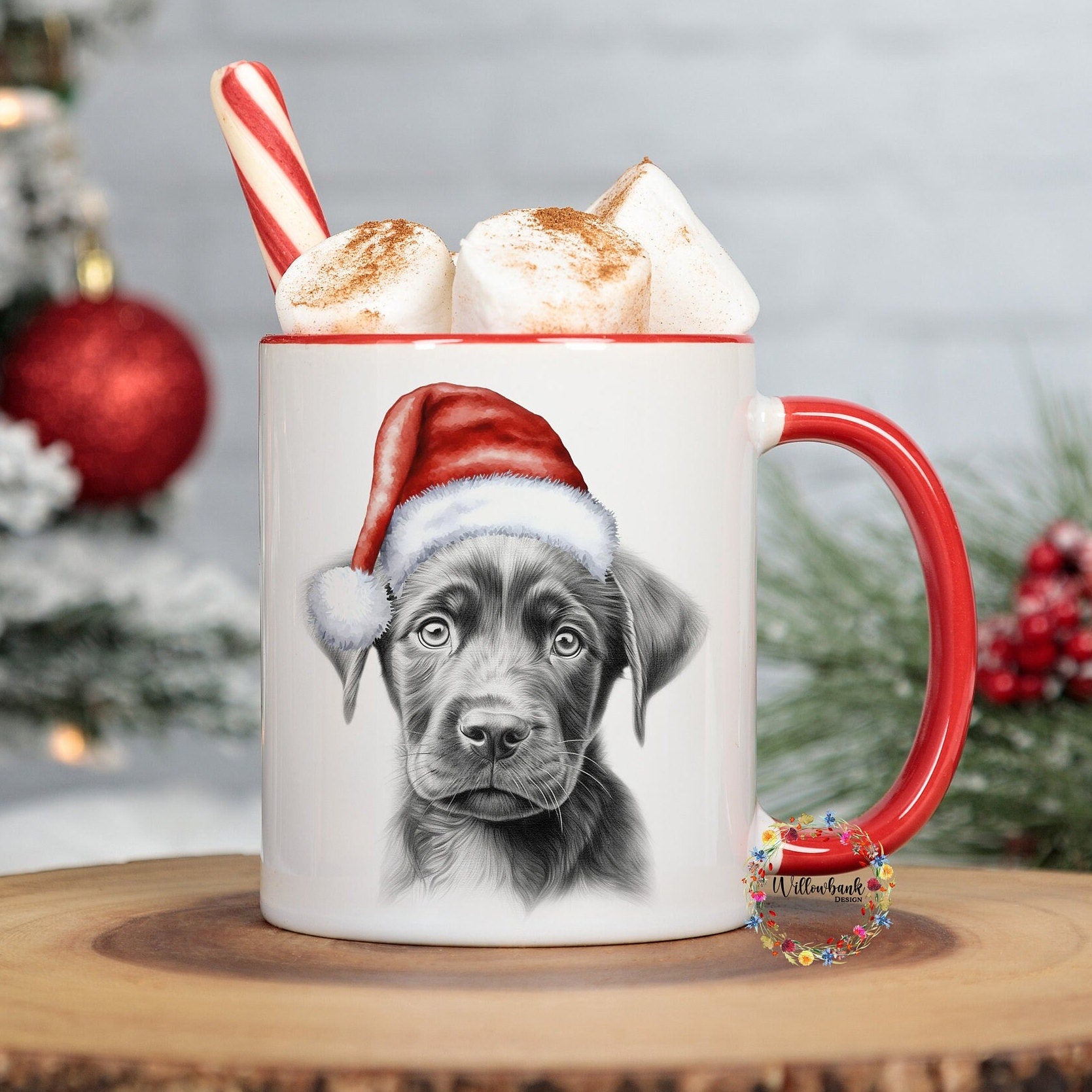 Personalised Sketchy Labrador Christmas 11oz Mug