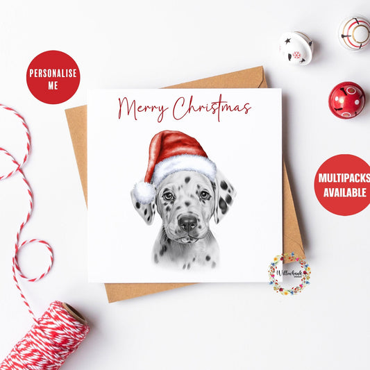 Multipack Personalised Sketchy Dalmation Christmas Card
