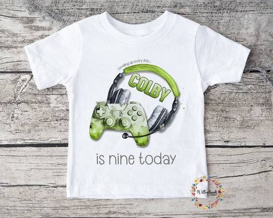 Personalised Happy Birthday Gamer Tshirt
