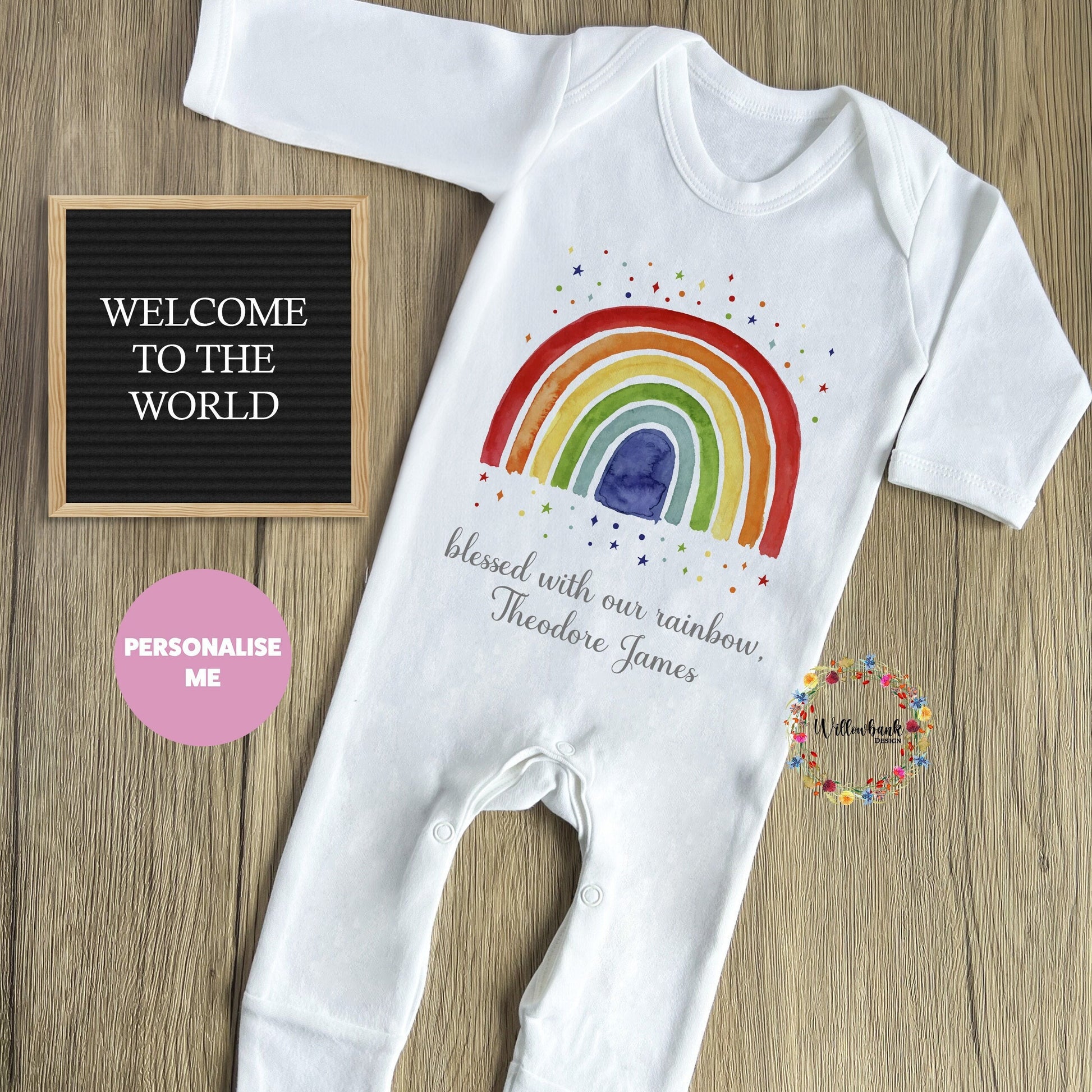 New Baby Rainbow Baby Grow