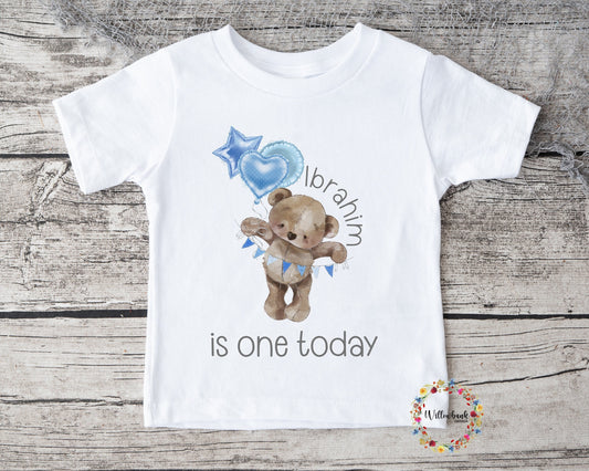 Personalised Happy Birthday Bear Tshirt