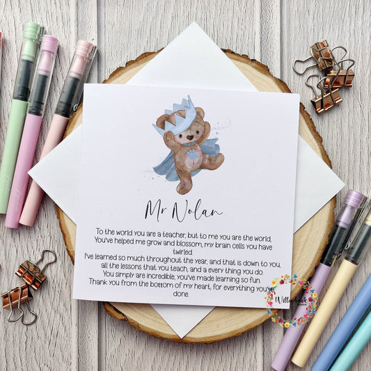 Personalised Best Teacher In The World Card