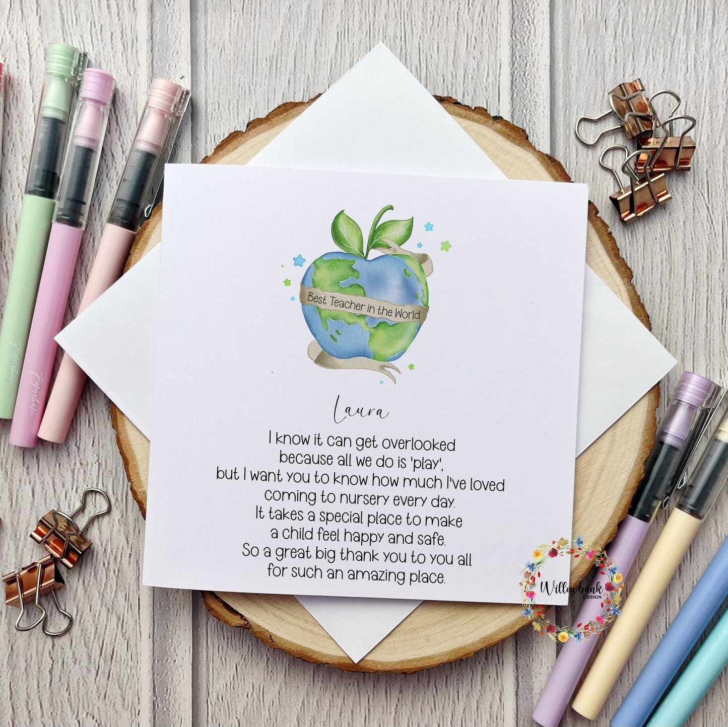 Personalised Nursery Teacher Card