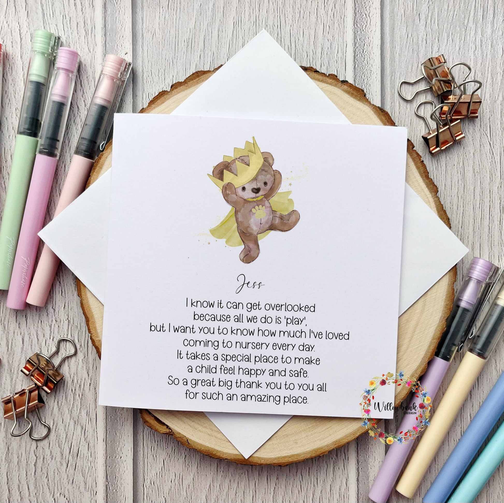 Personalised Nursery Teacher Card