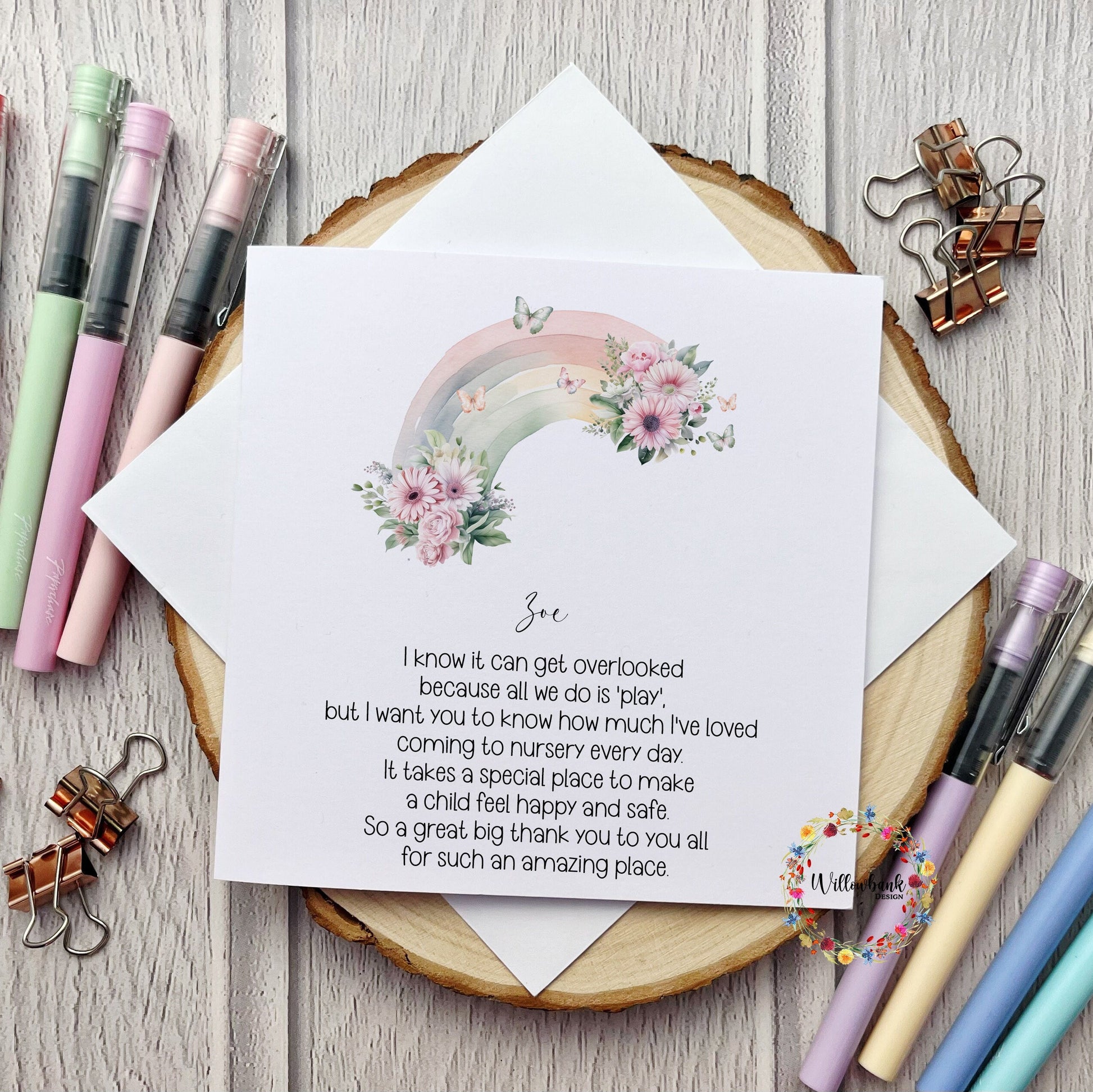 Personalised Nursery Teacher Card