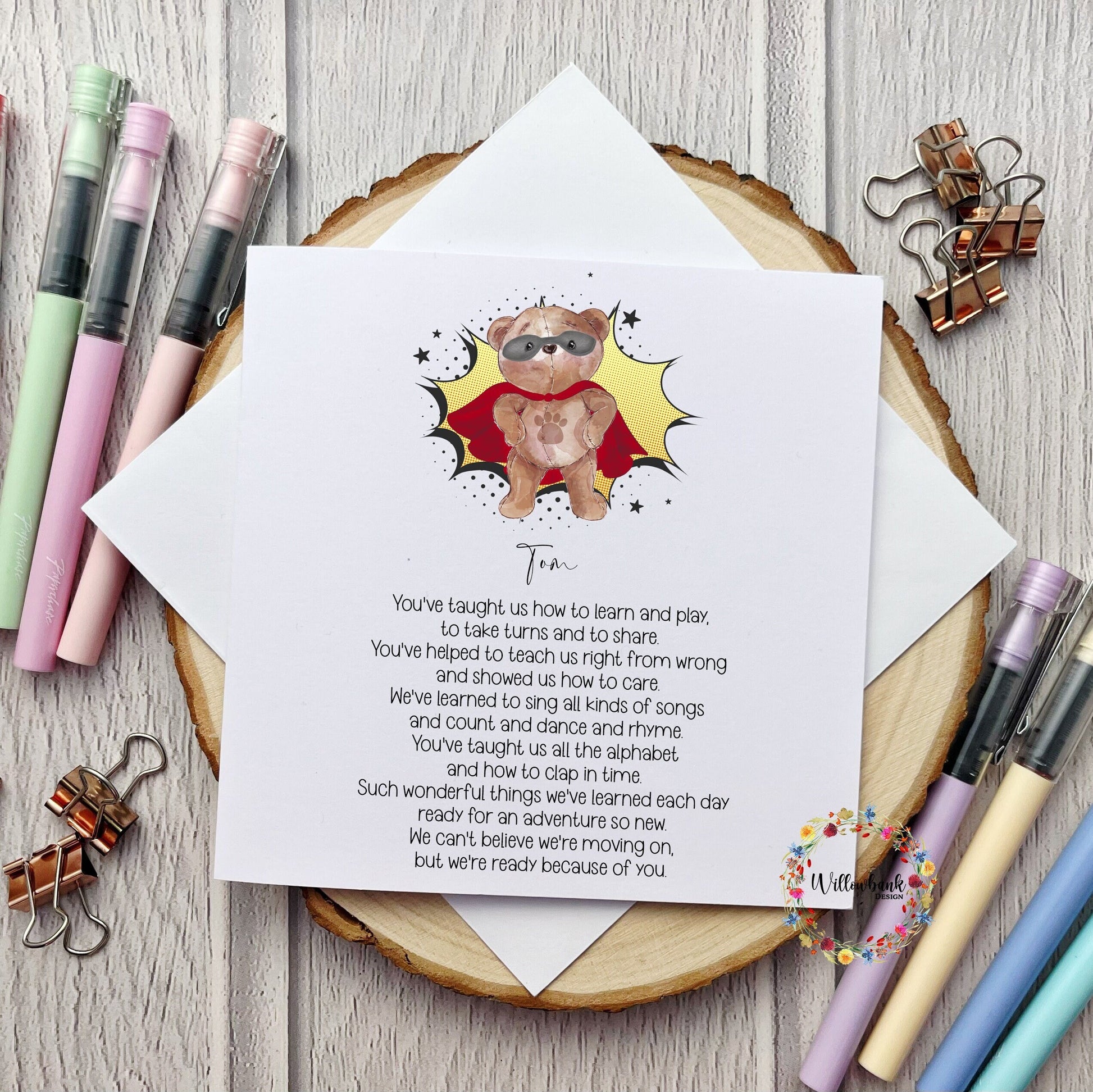 Personalised Nursery Teacher Card