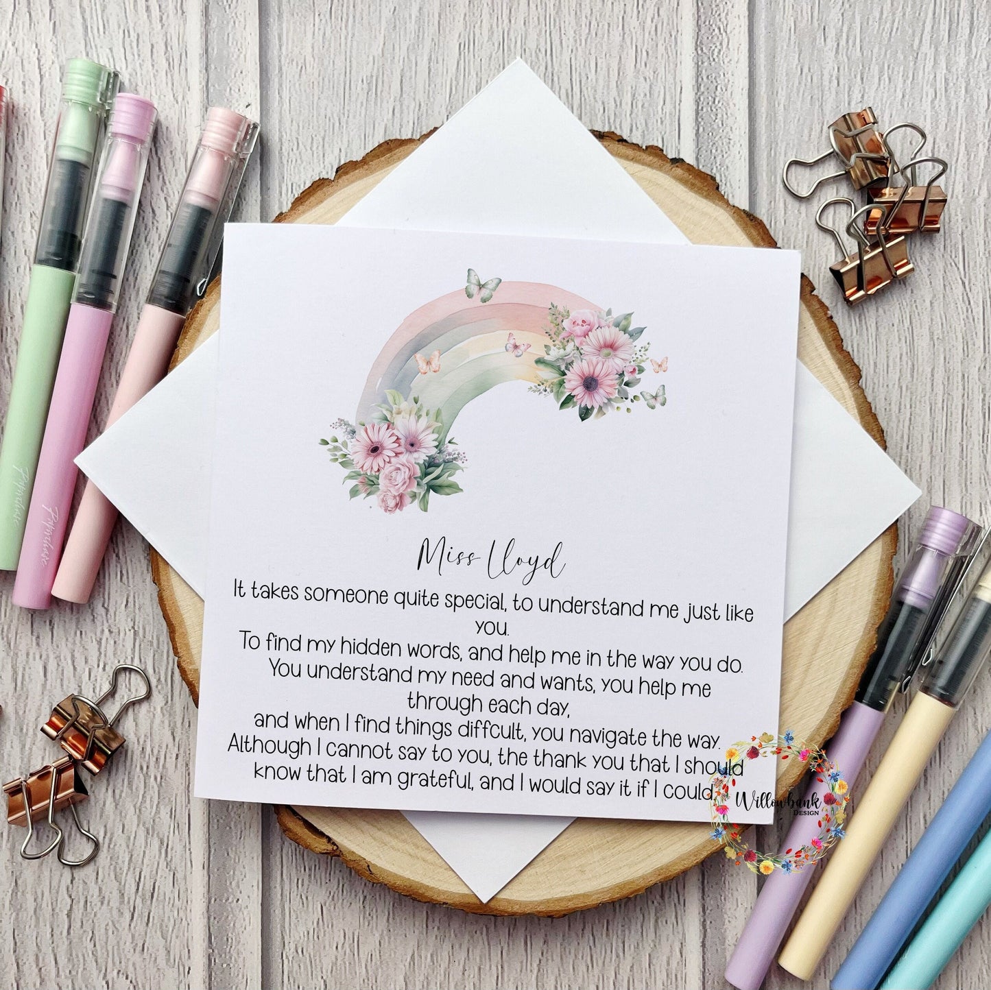 Personalised Teacher Card