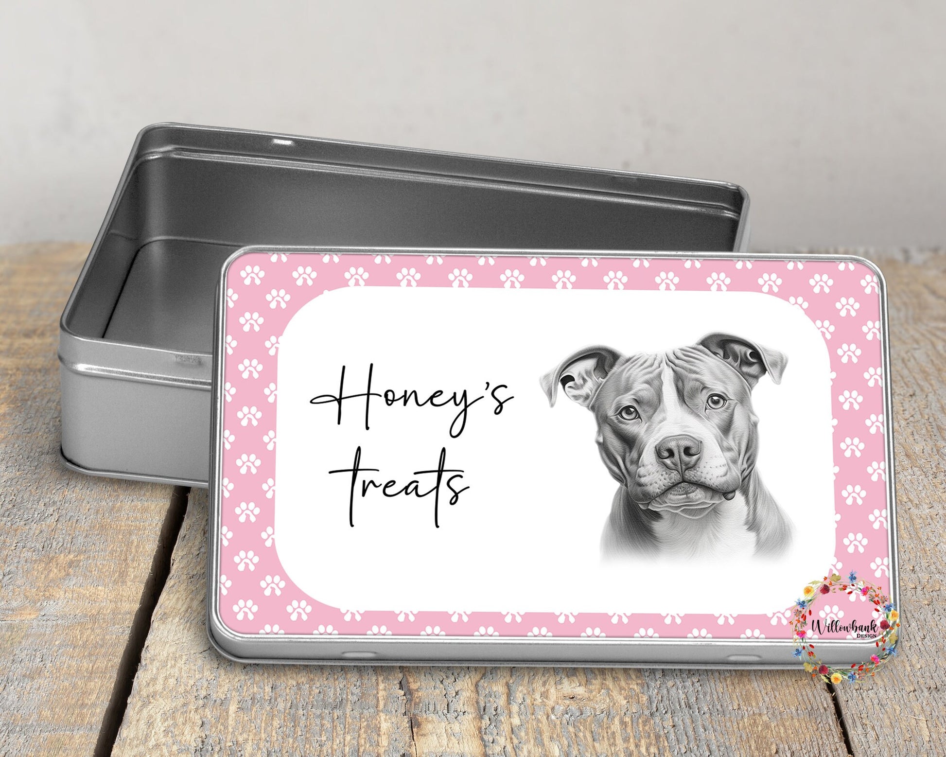 Personalised Pitbull Treat Tin