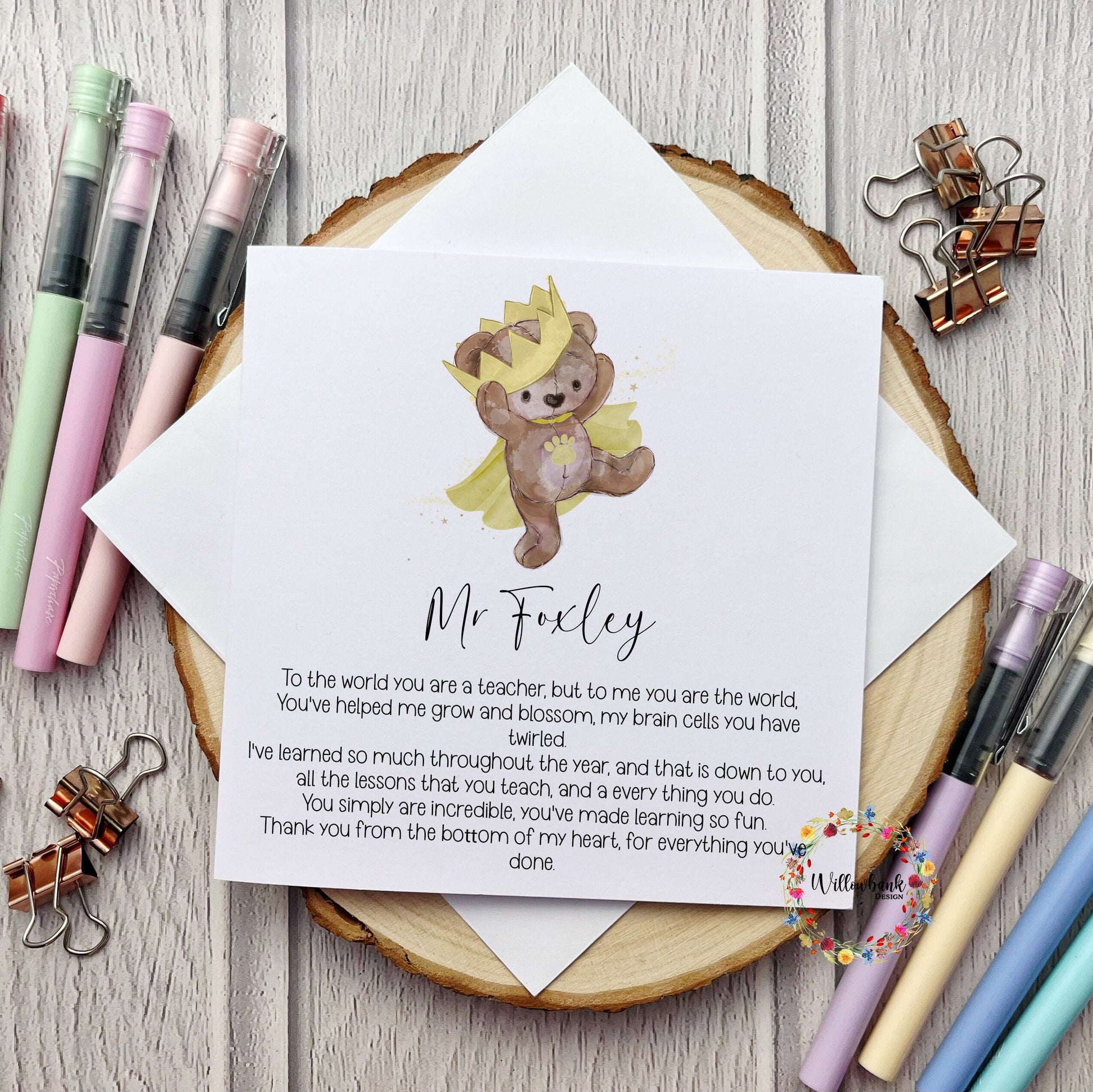 Personalised Best Teacher In The World Card