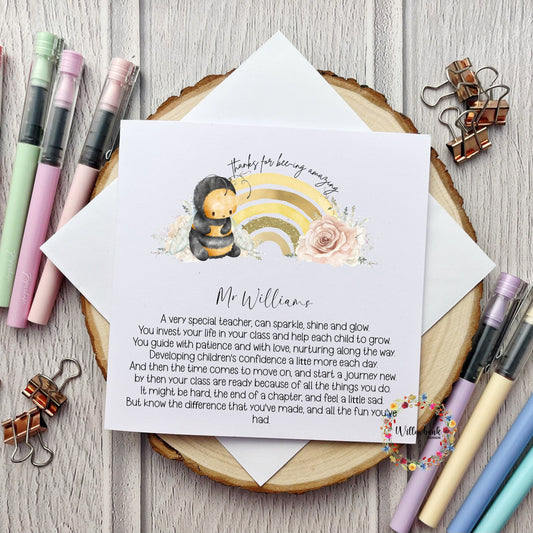 Personalised Best Teacher In The World Card