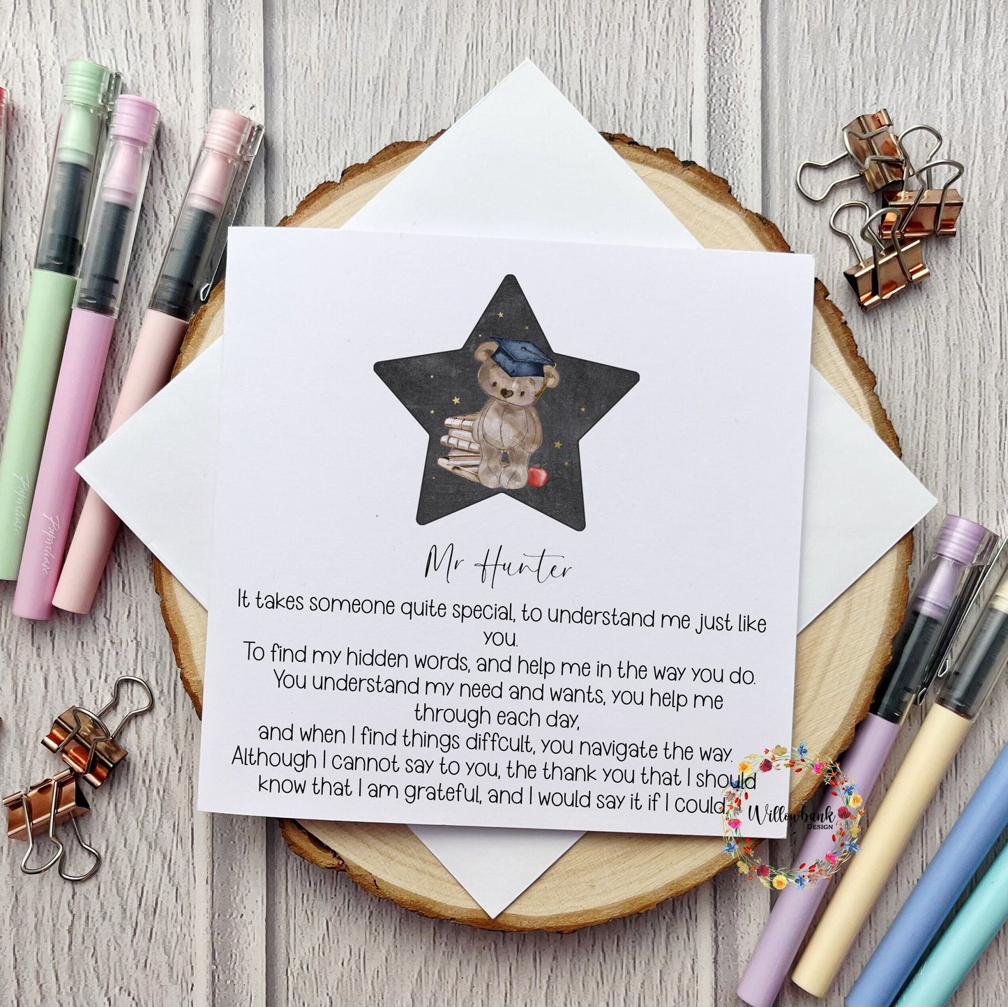 Personalised Teacher Card