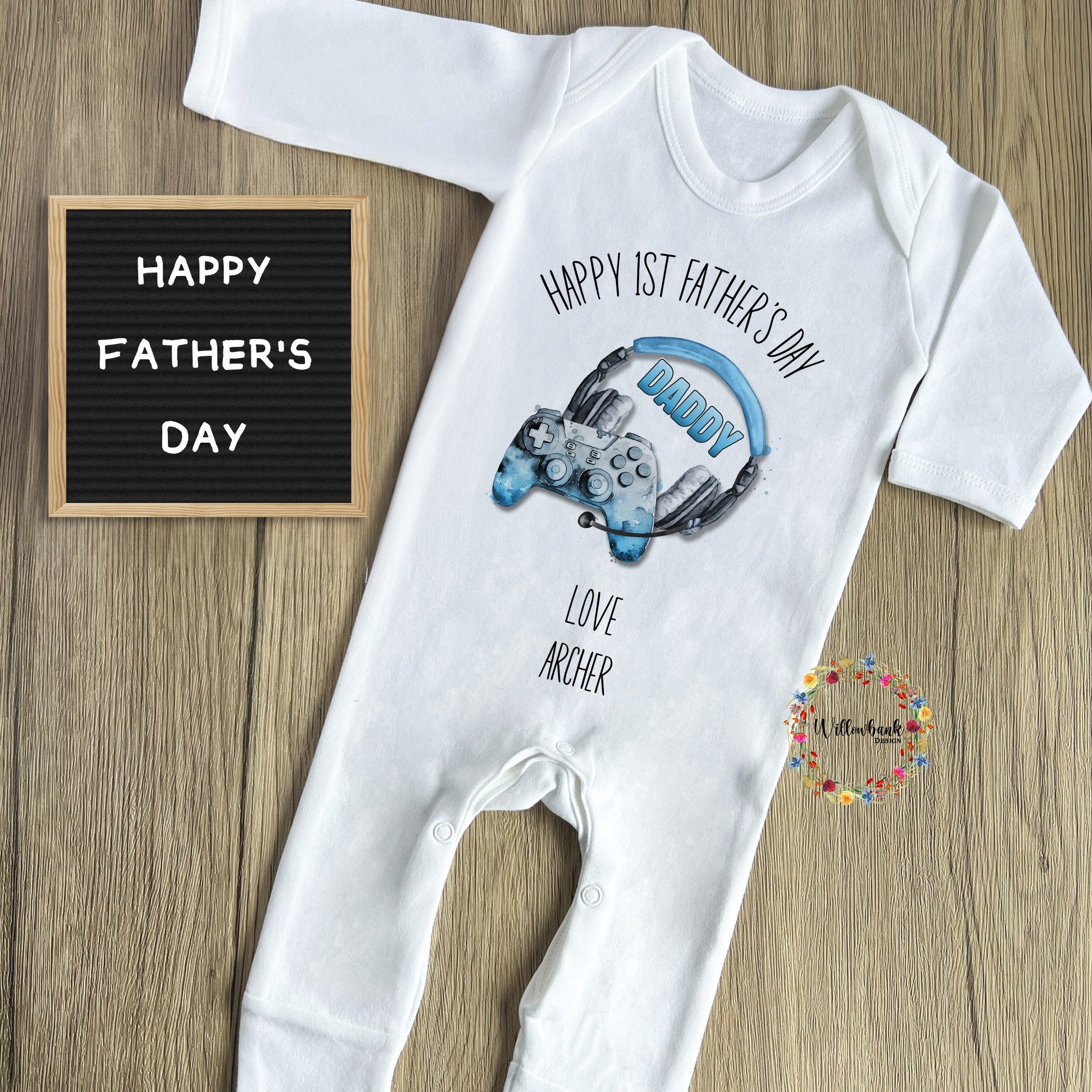 First Father's Day Gamer Babygrow